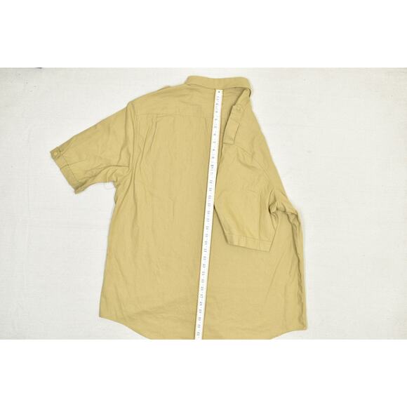 NEW Sean John Men's Big & Tall Size 4XL Khaki Linen Blend Button Down Shirt - Picture 6 of 8